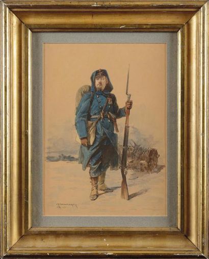 null Charles Edouard ARMAND DUMARESQ (1826-1895) « Portrait d’un mobile en décembre...