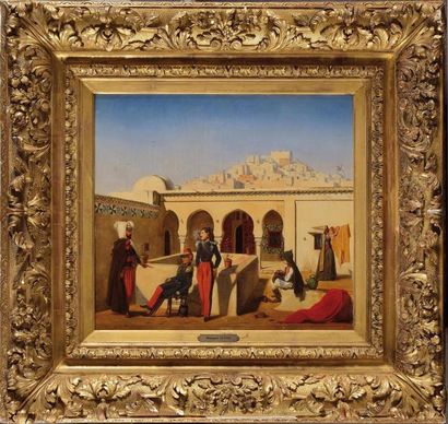 null Georges GUYON (actif de 1835 à 1848) «Une terrasse de maison à Alger : habitation...