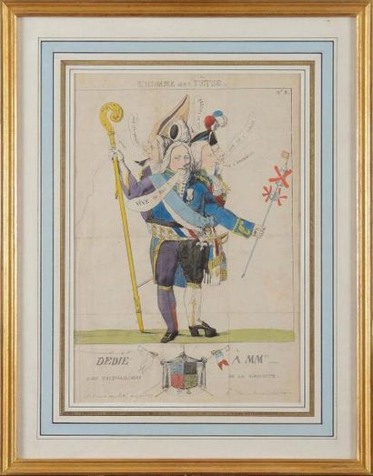 null Ecole Française du XIXe siècle «Caricature du Ministre Talleyrand » Planche...