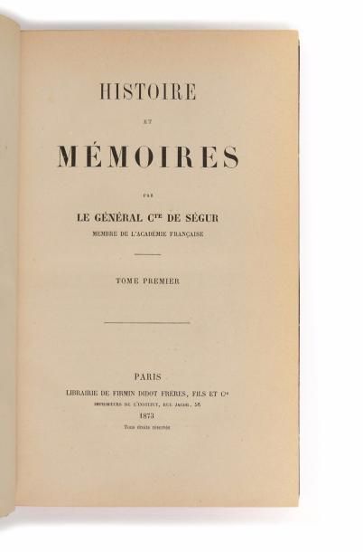 null SÉGUR (Philippe de). Histoire et mémoires. Paris : librairie de Firmin Didot...
