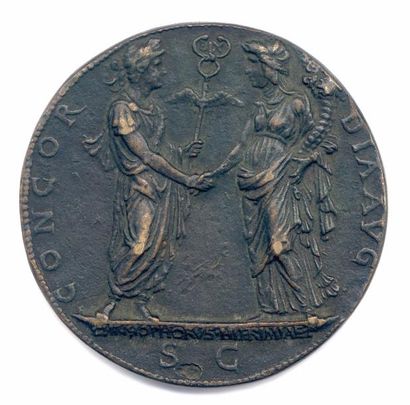 null Italie Médaille en bronze de Christophore di Geremia (graveur 1456-1476) Ø 70mm...