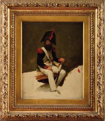 null Nicolas Toussaint CHARLET (1792-1845) « Fantassin au repos. Epoque Premier Empire...