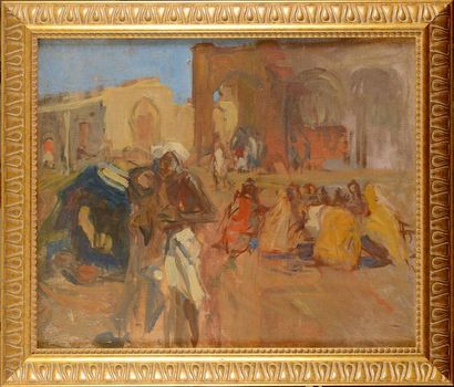 null Charles FOUQUERAY (1869-1956) Place orientale Huile sur toile Cachet CHARLES...