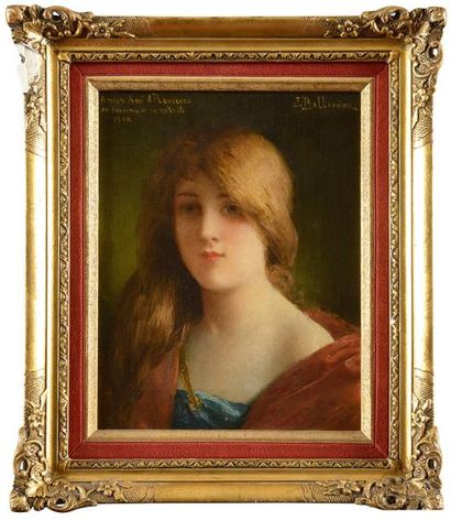 null Jules BALLAVOINE (circa 1855-1901) Jeune femme rousse, 1902 Huile sur toile...