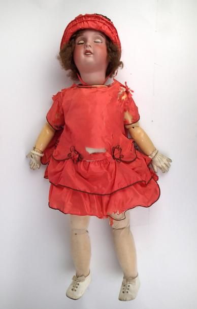 JUMEAU Paris Grande poupée avec une tête en porcelaine, taille 15, boîte d'origine....