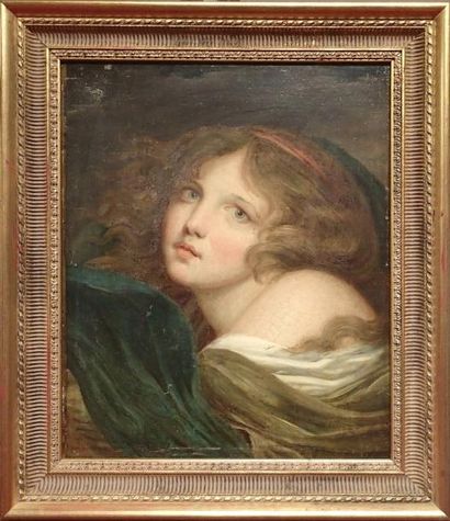 ECOLE FRANCAISE du XIXème siècle, d'après GREUZE Portrait de femme
Huile sur toile
46...