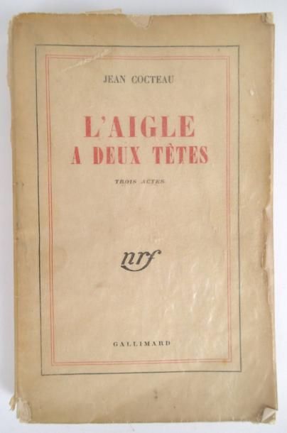 COCTEAU Jean L'AIGLE À DEUX TÊTES.
Paris, Gallimard, 1946 accompagné d'un dessin...