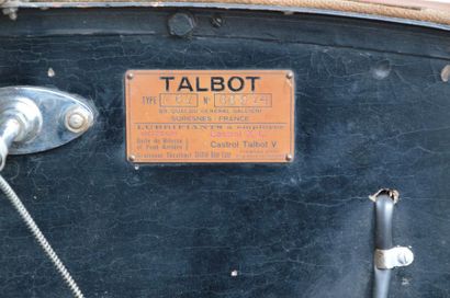  C1930 TALBOT TYPE M67 11CV Châssis n° 66974 Carte grise de collection 
La Talbot...