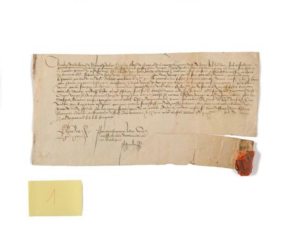 null ORLÉANS (Charles d’). Pièce signée « Charles » en qualité de duc d’Orléans,...