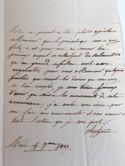 null BADE (Stéphanie de Beauharnais, grande-duchesse de). Lettre autographe signée...