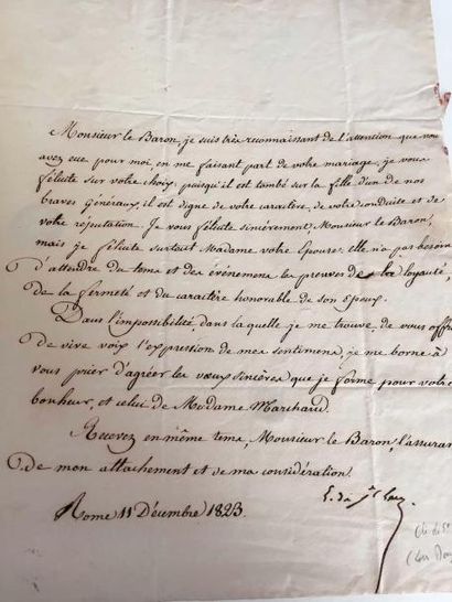 null BONAPARTE (Louis). Lettre signée «  L.  de St -Leu  », adressée à Louis Marchand....