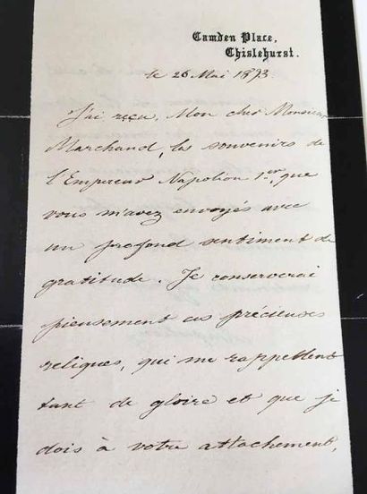 null PRINCE IMPÉRIAL (Louis-Napoléon Bonaparte, dit le). Lettre autographe signée...