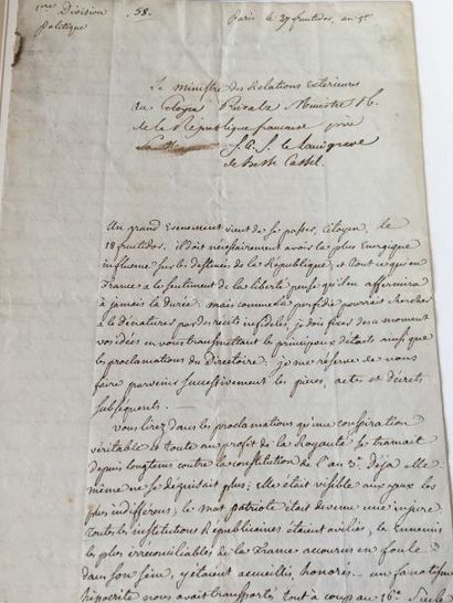 null TALLEYRAND (Charles-Maurice de). Lettre signée en qualité de ministre des Relations...