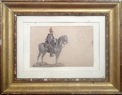 null NORBLIN de la GOURDAINE Jean Pierre (1745-1830) « Etude pour un hussard à cheval....