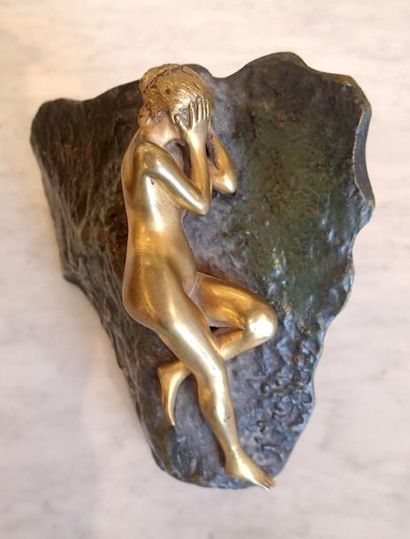 null Joaquim ANGLÉS CAÑÉ (1859-?) Echo Sculpture en bronze doré et patiné. Signé,...