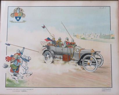 null Comte Carlo BISCARETTI di Ruffia (1879- 1959) 

« Lancia »

Lithographie signée...