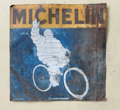 null "Plaque Michelin" 

 Plaque en tôle peinte pour les pneumatiques de vélos "Michelin",...