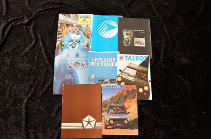 null "Catalogues Matra" 

 Incluant, Matra Sport, Matra Simca et Talbot. 

MATRA...