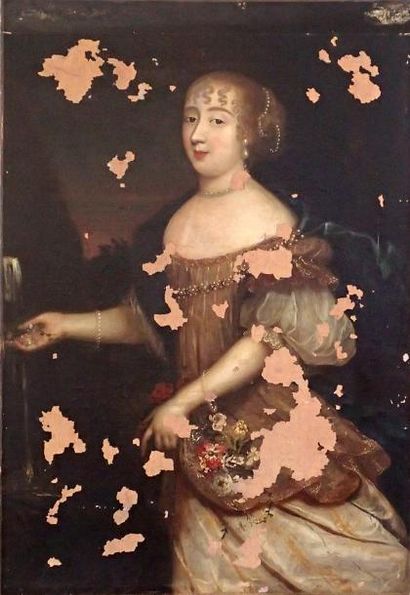 null ECOLE FRANCAISE du XVIIème siècle Portrait de Madame de Sévigné Huile sur toile...