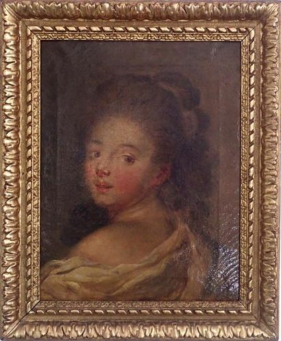 null ECOLE FRANCAISE vers 1820, suiveur de Claude HOIN Portrait de jeune fille en...