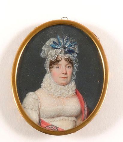 null Pierre-Edouard DAGOTY (Ecole française début du 19ème siècle) Portrait de Madame...