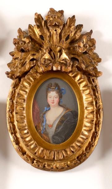 null ECOLE FRANCAISE vers 1730 Portrait de Madame Leroy, épouse DIDE, Banquier de...