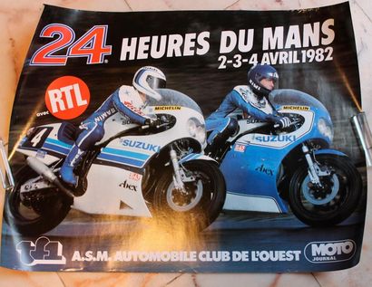 null Huit affiches pour des Courses Motos au Mans