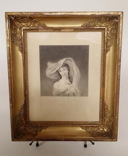 null ECOLE FRANCAISE XIXème siècle Portrait de Mademoiselle Soufflot de Morey cinq...
