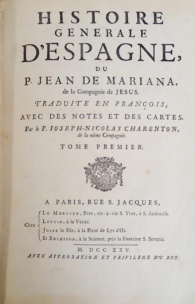 null (Espagne) - MARIANA, Juan de, s.j.- Histoire générale d'Espagne [...]. Paris,...