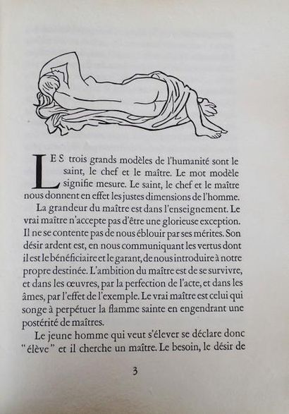null DUHAMEL (Georges). Un Maître et une école. Paris, Philippe Gonin, 1938. In-4,...