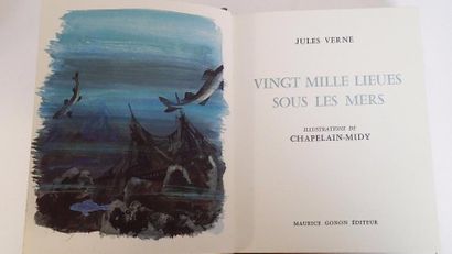 null VERNE (Jules). VOYAGES EXTRAORDINAIRES - ŒUVRES. PARIS, GONON, 1962. Douze volumes,...