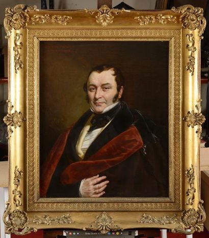 null Charles PICQUÉ (1799-1869) Portrait d'homme Huile sur toile Signé en haut à...