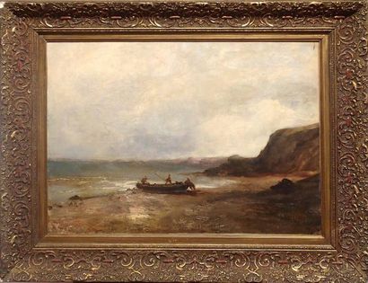 null Emile GODCHAUX (1860-1938)

Bord de mer animé à la barque

Huile sur toile

Signé...