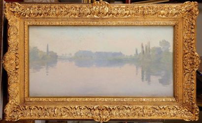 null Eugène CLARY (1856-1929) Rivière au petit jour Huile sur toile Signée en bas...