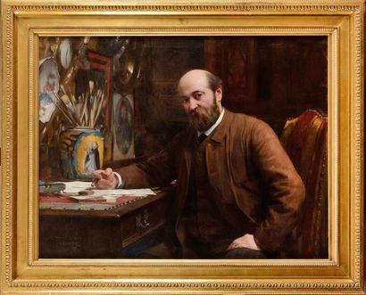 null Émile Louis FOUBERT (1848-1911) Léon Germain Pelouse dans son atelier, 1891...