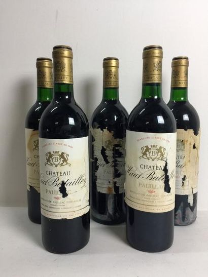 null 5 Blle Chateau HAUT BATAILLEY (Pauillac) 1987 - Bons niveaux/ETA