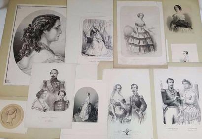 null Ecole Française du XIXe siècle Important ensemble de gravures en noir et blanc...