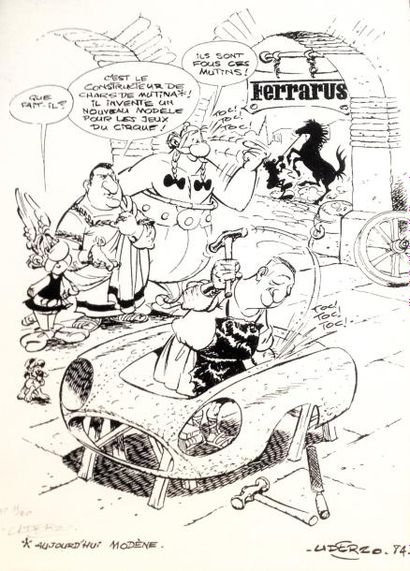 null Albert Uderzo (Né en 1927)

 "Ferrarus"

Sérigraphie signée en bas à droite...