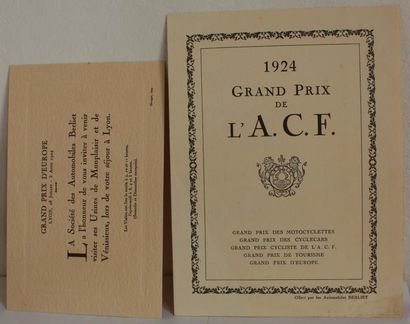 null "Catalogue Berliet, Grand Prix d’Europe, Lyon 1924" 

Brochure éditée à l’occasion...