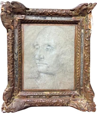 null ECOLE FRANCAISE du XVIIème siècle Recto : Portrait d’homme Verso : Etude de...