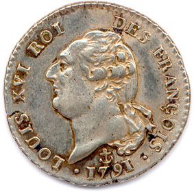 null LOUIS XVI Gouvernement Constitutionnel (1791 – 1792) 15 sols d’argent 1791 H...