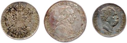 null Lot de trois monnaies en argent : Autriche François II 20 kreutzer 1795 Vienne...