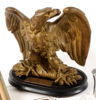 null Important Aigle en bronze offert au Maréchal Vaillant. Cet aigle aurait orné...