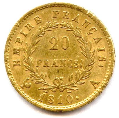 null NAPOLÉON Ier 20 Francs or (tête laurée) 1810 A = Paris. T.B.