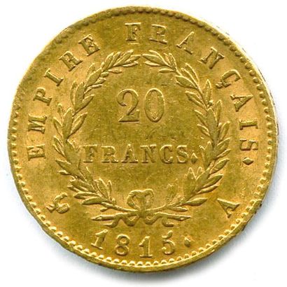 null NAPOLÉON Ier – LES CENT JOURS 20 Francs or (tête laurée) 1815 A = Paris. T....