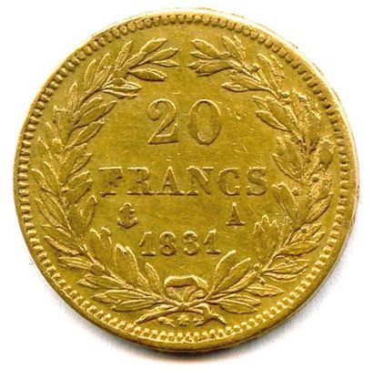 null LOUIS PHILIPPE Ier 20 Francs or 1831 A = Paris (tranche relief ). T.B