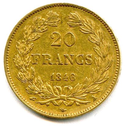 null LOUIS PHILIPPE Ier 20 Francs or 1846 A = Paris. T.B.