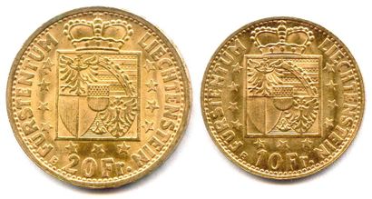 null LIECHTENSTEIN – FRANÇOIS JOSEPH II (1938 – 1989) Lot de deux monnaies d’or :...