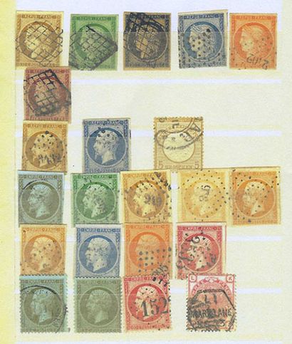 null TOUS PAYS Emissions 1849/1900 : 2 classeurs contenant des timbres neufs et oblitérés...