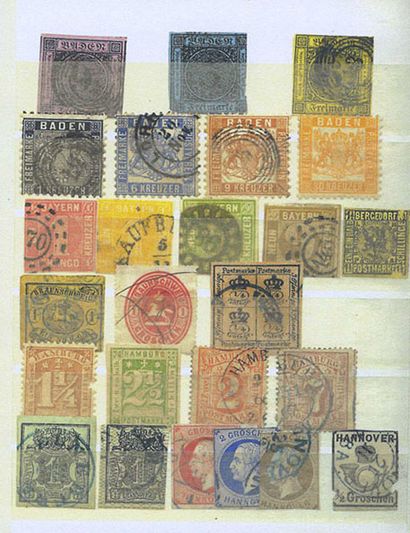 null TOUS PAYS Emissions 1849/1900 : 2 classeurs contenant des timbres neufs et oblitérés...